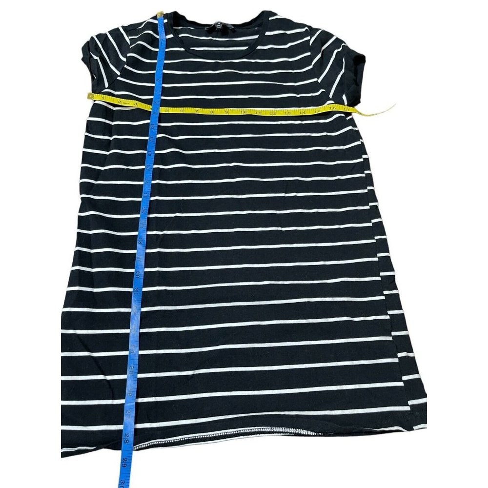 LULUS Women's Small Black White Striped Mini Shirtdress - Picture 9 of 14